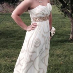 Prom Dress, White & Gold - MAKE OFFER